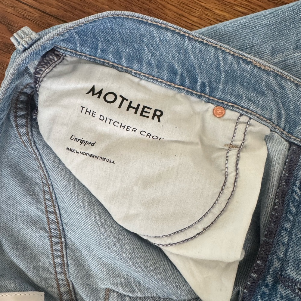 MOTHER “the ditcher crop” jeans button fly size 30 - Picture 3 of 5
